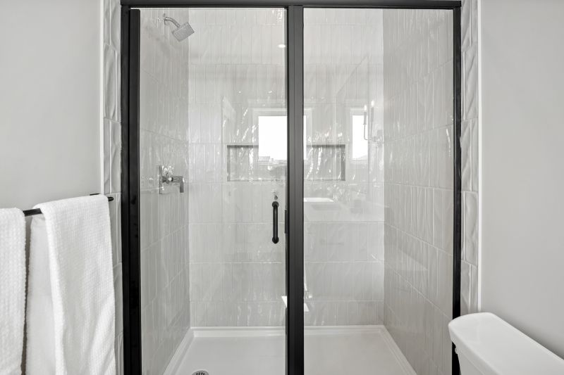 Minimalist Shower with Black Frame Accents